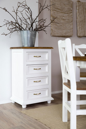 Kommode Provence Stil Kiefernholz massiv weiß Vintage Landhausstil